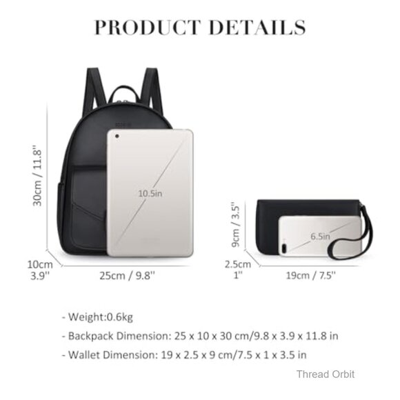 Water Resistant PU Leather Backpack Purse with Tassel, Large Capacity Daypack